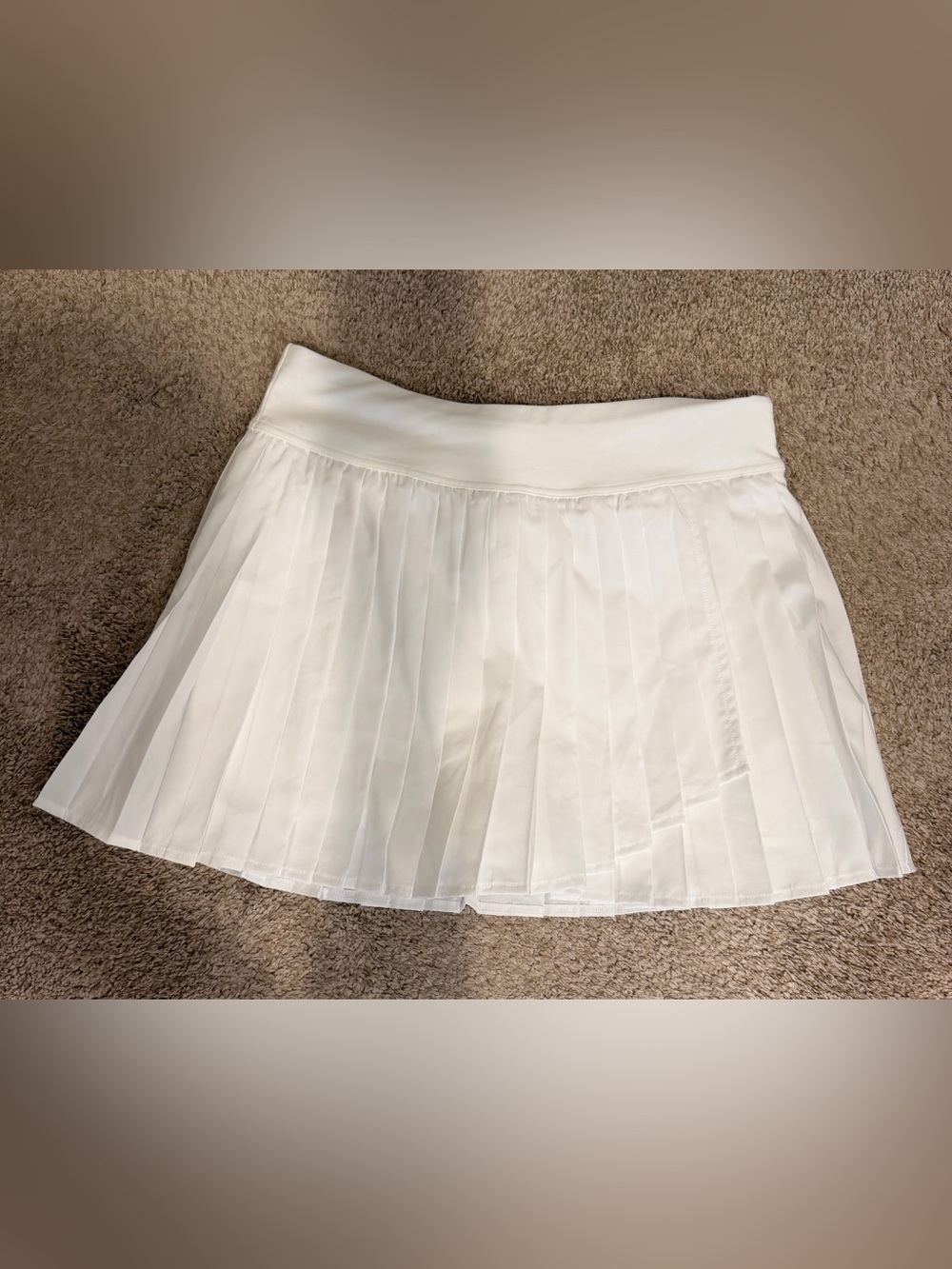 Vively White Pleated Tennis Skort Size L Built In Shorts Pickleball Golf
